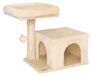 Arbre à chat Poteau griffoir - 44 x 34 x 50 cm - Beige - Avec lit en peluche et balle de jeu