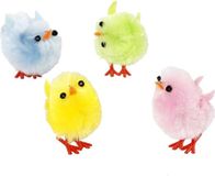 Merkloos / Sans marque Creativ Company B.V. Paaskuikentjes - 12x stuks - gekleurde kuikentjes - pastel - 3 cm - chenille - Paasversiering
