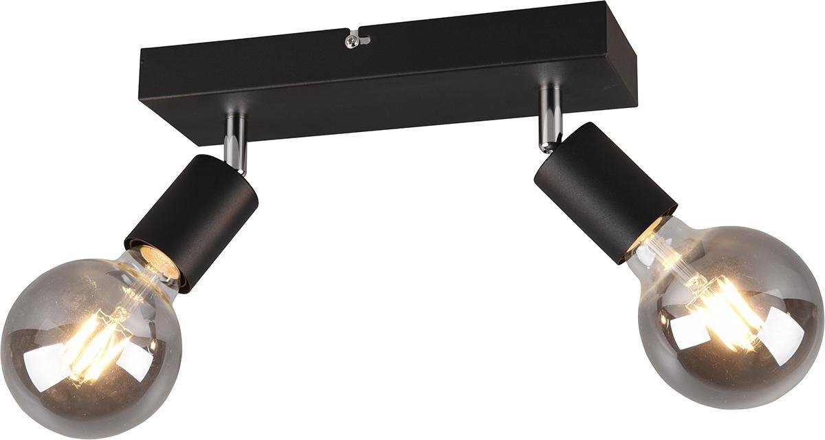 Qualu LED Plafondspot - Torna Zuncka - E27 Fitting - 2-lichts - Rechthoek - Mat Zwart - Aluminium