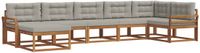vidaXL - Hoek loungeset - 7 zitplaatsen - Acacia hout - Naturel en lichtgrijs