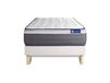 Actisom Ensemble 90x200 matelas mémoire de forme sommier kit blanc