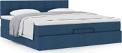 Prolenta Maison Exclusive - Ottomaans bedframe met matras, blauw, 200x200 cm, textiel
