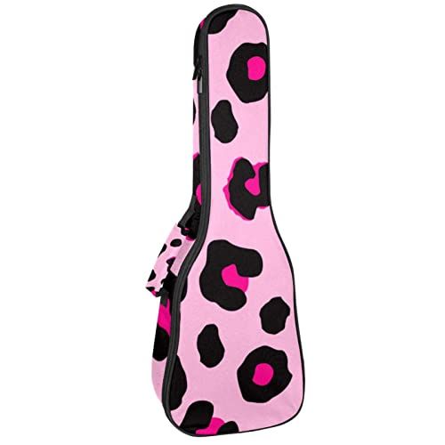 Mersov Tenor Ukulele Gigbag Waterdichte Ukelele Case Gewatteerde Rugzak, Geweldig voor Sopraan Concert (21/23/24") Roze Luipaard