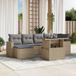 Maison Exclusive - Ensemble de meubles de jardin 7 pièces avec canapé et coussins, beige, en polyrotin