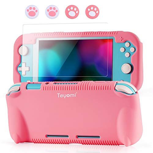 Teyomi Nintendo Switch Lite Beschermhoes - Siliconen Case met Screenprotector, Joystick Caps en Kaartvakjes