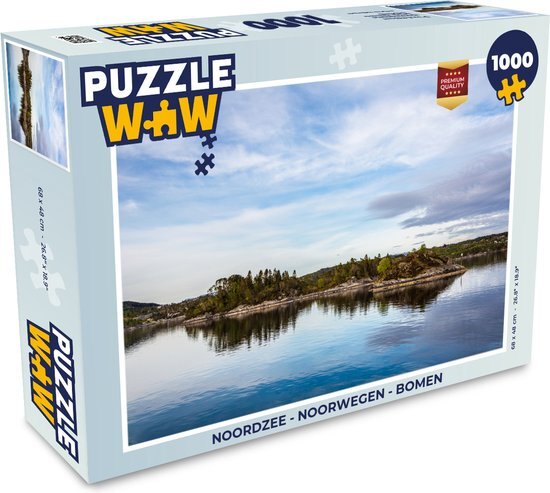 MuchoWow Puzzel Noordzee - Noorwegen - Bomen - Legpuzzel - Puzzel 1000 stukjes volwassenen - Sinterklaas cadeautjes - Sinterklaas voor grote kinderen