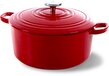 BK Bourgogne Braadpan 24cm - Rood - Gietijzer - Met Deksel - 4.2L