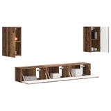 vidaXL TV-meubelset 3 stuks antiek hout bewerkt hout