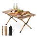 Relaxdays Table de camping - 90x44x60 cm - Naturel