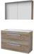 Basic Line Comfort 39 Badkamermeubelset - Ondiep - 100 x 39 cm - Met Grepen - 2 Lades - Acryl Wastafel - 1 Kraangat - Spiegelkast - Scotch Oak