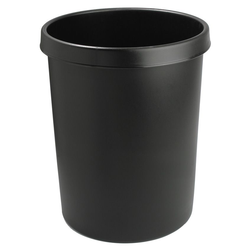 helit H6106295 afvalcontainer zwart rond kunststof 48cm