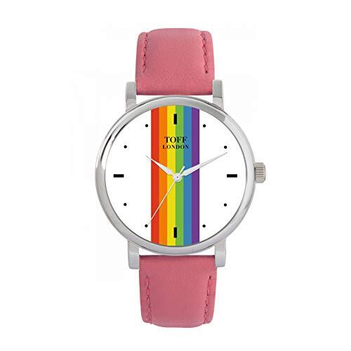Toff London Pride Lineair horloge met witte stokken