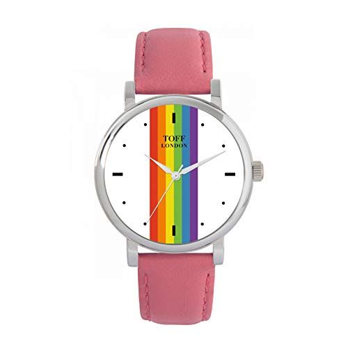 Toff London Pride Lineair horloge met witte stokken - 5059656026754