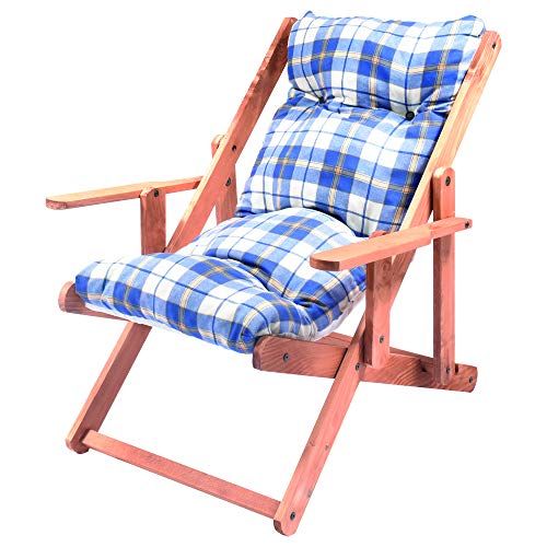 HOUSE COLLECTION Fauteuil blauw en wit 102 x 87 x 82 cm