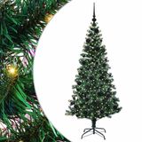 vidaXL - Kunststof - Voorverlichte - Kerstboom - Groen - 180 cm