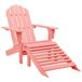 VidaXL Fauteuil Adirondack avec repose-pieds bois d'épicéa massif rose