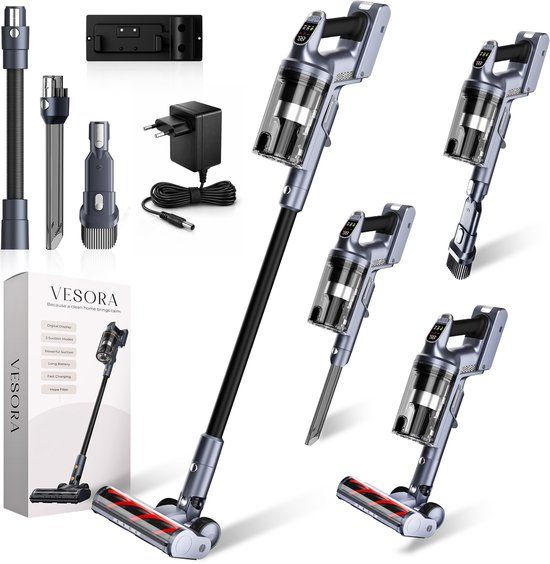 Vesora V7 - BASIC Steelstofzuiger Draadloos zonder Zak - Zwart