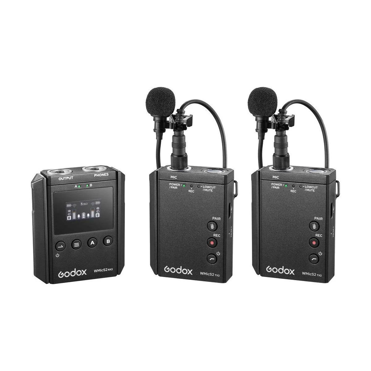 Godox WMicS2 Kit 2 UHF Draadloos microfoonsysteem - 6952344226445