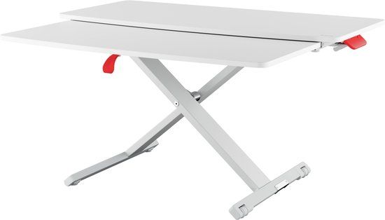 Leitz Zit/Sta Bureau met Schuiflade - in Hoogte Verstelbaar - Wit/Grijs