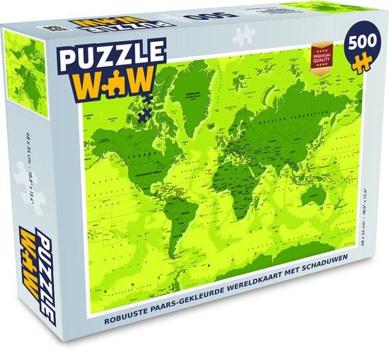 MuchoWow Puzzel Wereldkaart - Stoer - Paars - Legpuzzel - Puzzel 500 stukjes - Sinterklaas cadeautjes - Sinterklaas voor grote kinderen