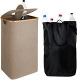 Relaxdays Statiegeld prullenbak - 100 l - afwasbare tas - beige