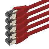 1aTTack.de 0,5 m Cat 8 netwerkkabel CAT8 kabel rood - 5 stuks Cat.8 LAN 2000 MHz 40 Gbit s 40GBase-T PoE+ patchkabel Ethernetkabel LSZH - 5 x 0,5 meter rood