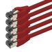 1aTTack.de 0,5 m Cat 8 netwerkkabel CAT8 kabel rood - 5 stuks Cat.8 LAN 2000 MHz 40 Gbit s 40GBase-T PoE+ patchkabel Ethernetkabel LSZH - 5 x 0,5 meter rood