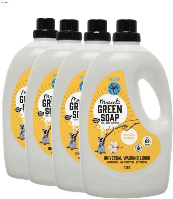 Marcel's Green Soap Wasmiddel - Vanille & Katoen - 4 x 69 wasbeurten