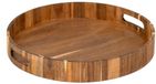 5Five Design rond dienblad van acacia hout - 35 x 5 cm - lichtbruin