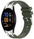 Wigento Samsung Galaxy Watch FE 40mm: siliconen horlogeband met snelsluiting, zilveren gesp, vervanging, donkergroen