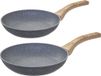 Secret de Gourmet Koekenpannen Turino - D28 en D31 cm - alle warmtebronnen - grijs