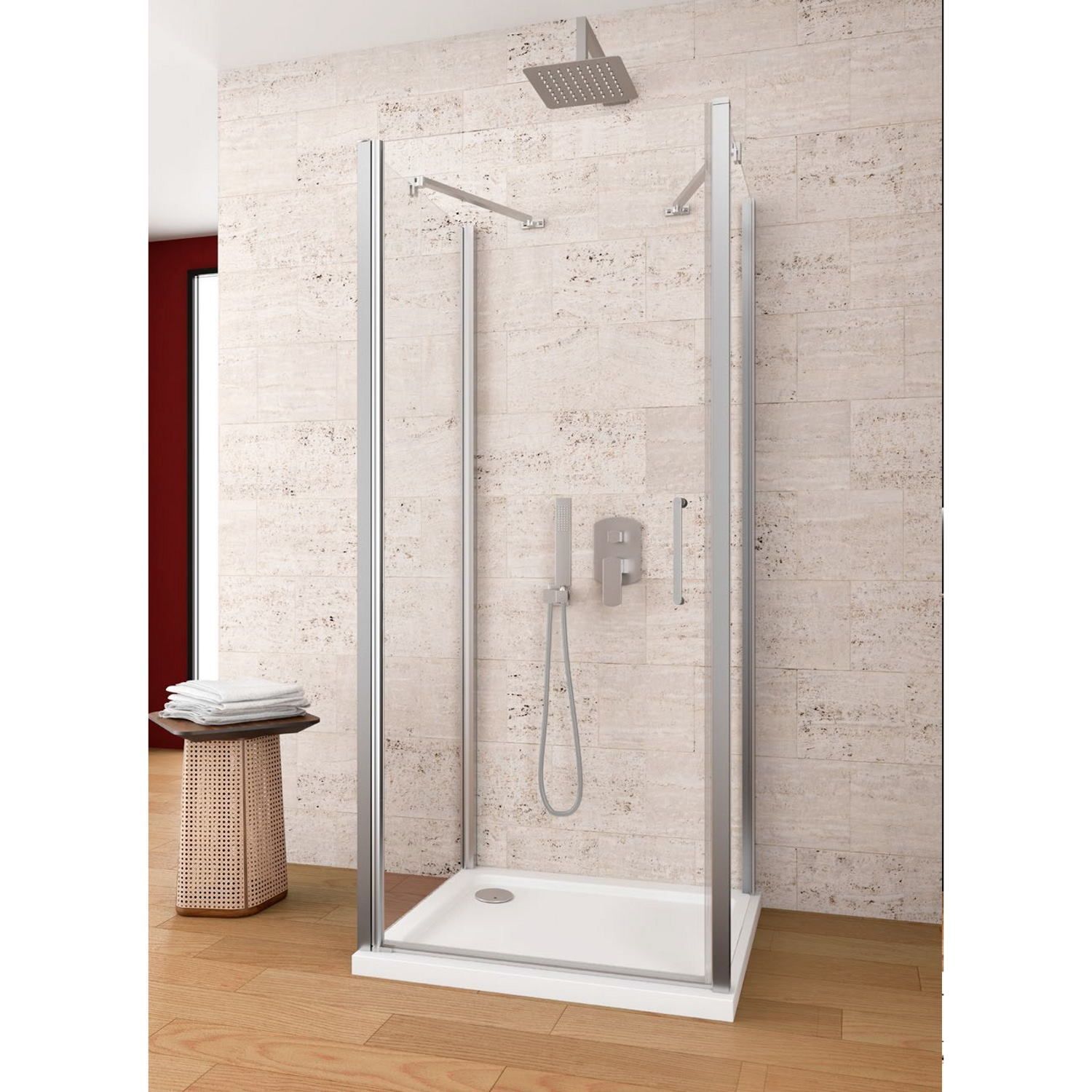 Lacus Douchecabine lacus giglio evo 1 klapdeur helder glas chroom (alle maten x2 zijwanden)