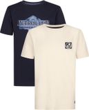 Petrol Industries Heren 2-Pack T-shirts met Logo Natchez - Multicolor - Maat 152