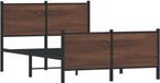 Maison Exclusive - Lit en métal imitation chêne marron 120x190 cm sans matelas