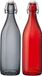 Bormioli Rocco Set de bocaux Deco de Weck - 4 pièces - 1 litre - Rouge et Gris
