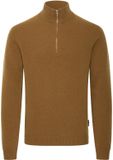 Casual Friday Trui met 1/2 rits Karl Toffee Melange Katoen Maat L