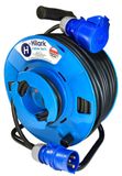 Hilark Cable Tech CEE-verlengkabel rubber H05RR-F 3 × 2,5 op omgekeerde trommel, 40 m