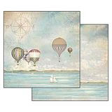 Stamperia SBB543 Dubbelzijdig papier zeelandschap heteluchtballonnen, meerkleurig, 31,5 x 30,5 cm