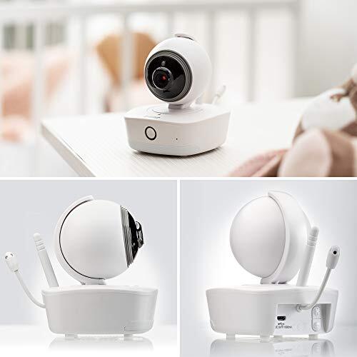 Reer IP BabyCam Move maakt van je smartphone een videobabyfoon op afstand bestuurbaar, 330 graden rondom zichtbaar, gegevensopslag in Duitsland 80310, wit