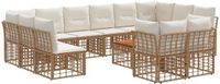 vidaXL - Buiten - bank - set - 13 - st - Natuurlijk - en - Crème - Wit - Polyester