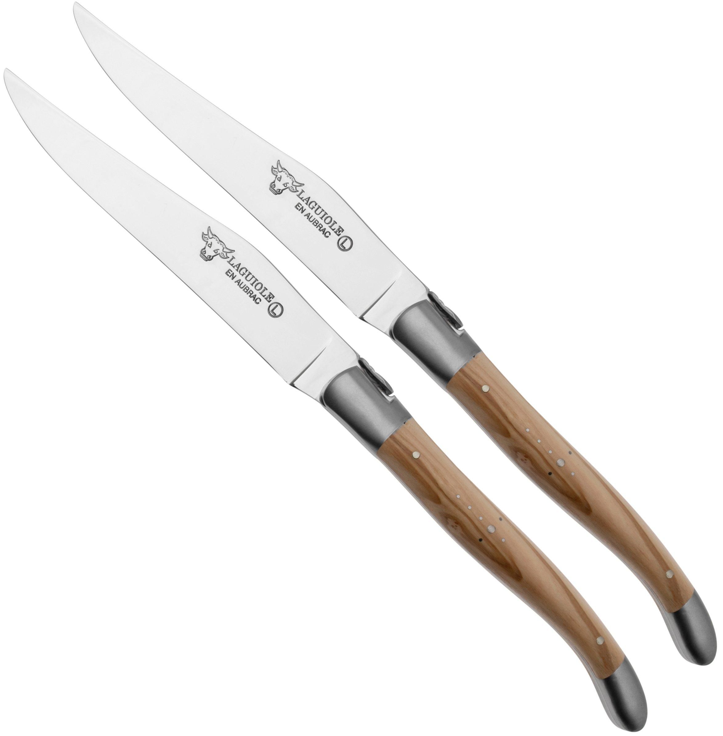 Laguiole en Aubrac 22C99OLIH Steakmessenset - 2-delig - Olijfhout