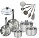 Fackelmann Eterna Set de casseroles - 5 pièces - Acier inoxydable - Gris
