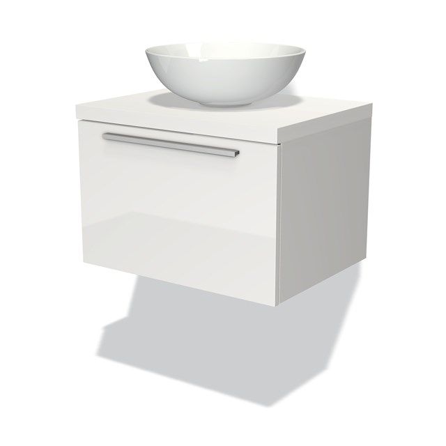 Maxaro Badkamermeubel Modulo Plato 60cm Hoogglans Wit 1 Lade