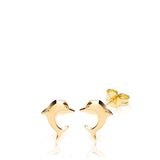 Lucardi Meisjes Oorknop - Dier - Cadeau - 9 Karaat - Geelgoud