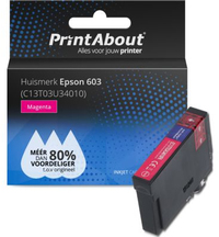 PrintAbout Huismerk Epson 603 (C13T03U34010) Inktcartridge Magenta