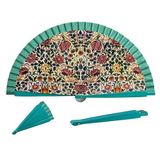 DRW Handwaaier van hout, versierd met afbeelding Rose William Morris, 42 cm