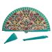 DRW Handwaaier van hout, versierd met afbeelding Rose William Morris, 42 cm