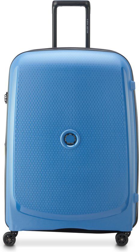 Delsey Belmont Plus Grote Reiskoffer 76 cm Expandable – Gerecycled PP – 110L – 4,7 kg – TSA Slot – SECURITECH® Rits – 4 Dubbele Wielen - Zinc Blue