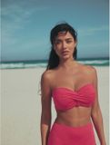 Next - Dames - Gedraaide bandeau-bikintop met vulling en beugel - Roze