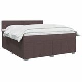 vidaXL Boxspringbed met matras, donkerbruin, 140 x 200 cm, gestoffeerd